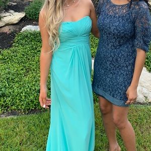 David’s bridal turquoise bridesmaid dress